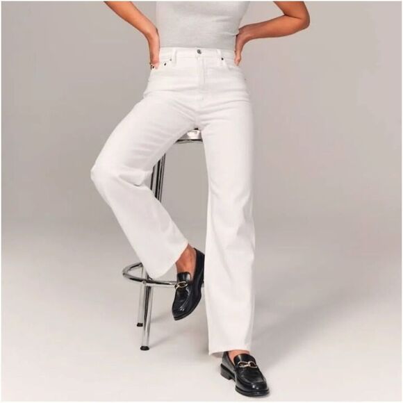 Abercrombie & fitch 90’s relaxed high rise white jean size 36 - Picture 1 of 8